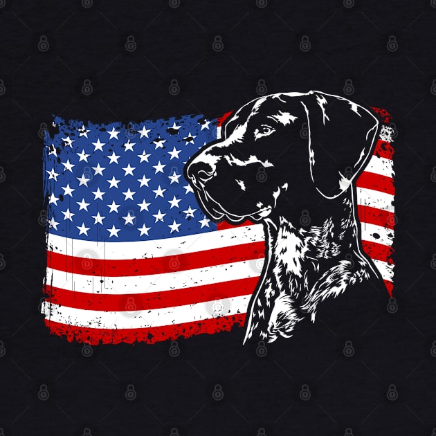 German Shorthaired Pointer Mom Dad American Flag patriotic dog by wilsigns